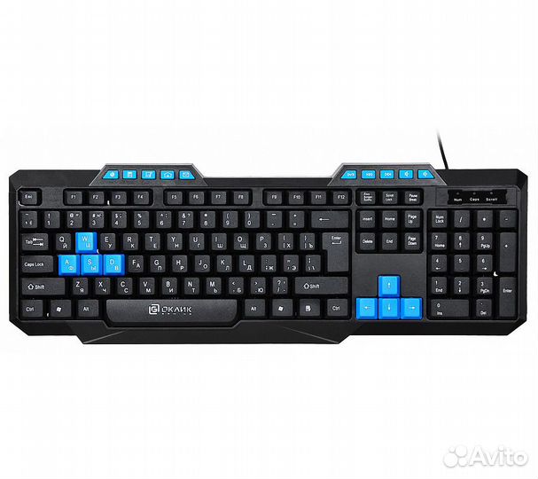 Клавиатура Оклик 750G Frost War, черный/черный