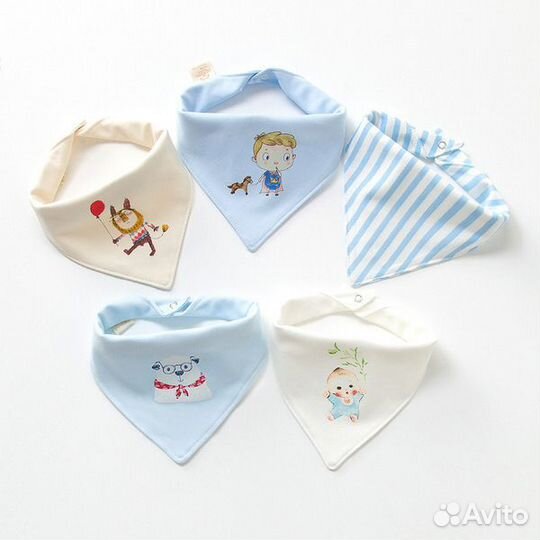 Детский нагрудник-слюнявчик, шарф-бандана