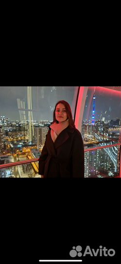 Пальто черное оверсайз с поясом XL -XXL