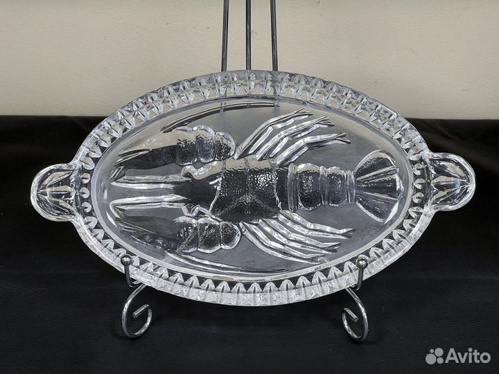 Блюдо хрустальное Рак 19 х 15,5 х 3 см