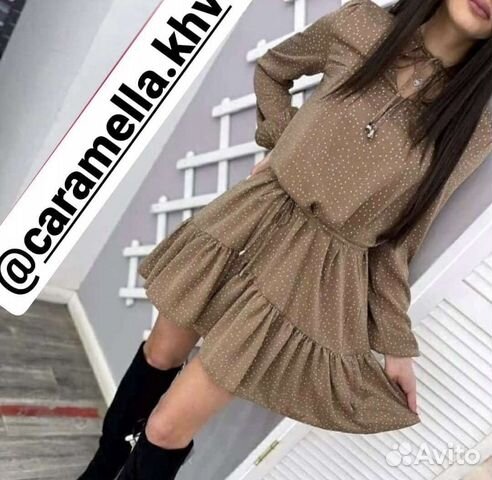 Платье женское в горох 42 размер