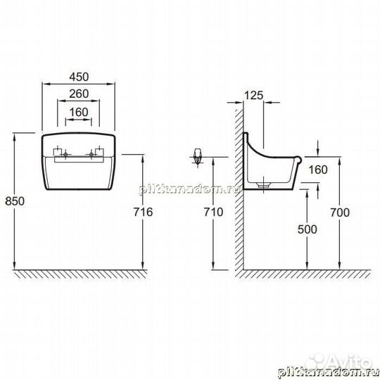 Jacob Delafon Norma E1899-00 Раковина с отверстиями для решетки