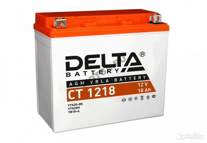 Аккумулятор 12В18Ач delta CT1218 (YTX20-BS) (кисло
