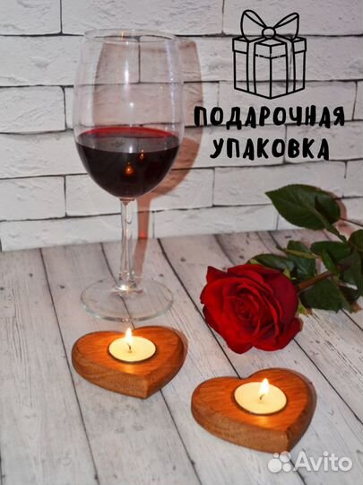 Подсвечник деревянный набор 2 штуки