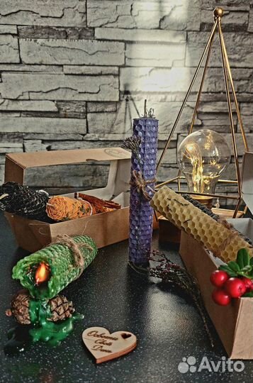 Ароматные свечи из вощины. Подарок к новому году