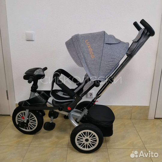 Детский велосипед трехколесный с ручкой luxmom