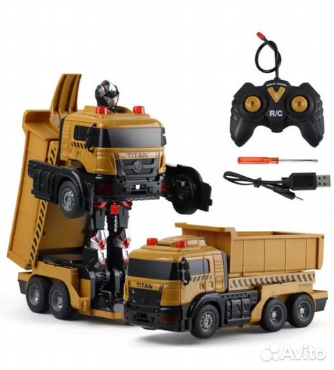 Самосвал - трансформер р/у свет, звук, аккум, 1300