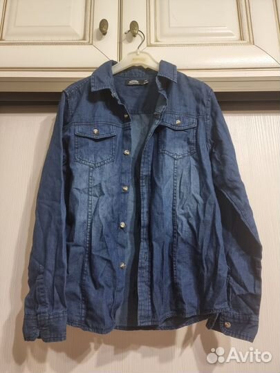 Рубашка Детская Джинсовая 100 хлопок на 6-10лет