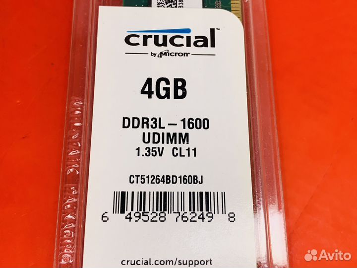 Озу DDR3L Cruсial 4Gb 1600MHz