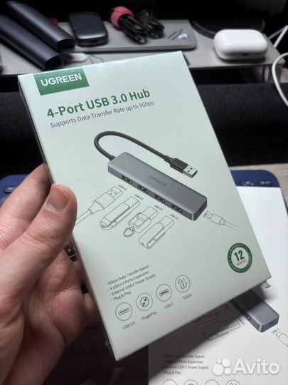 USB-хаб, разветвитель Ugreen (USB 3.0, type-c)