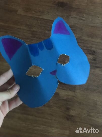 Маска для квадробики, синий кот