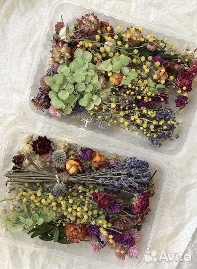 Бокс с сухоцветами для декора свечей, мыла, смолы