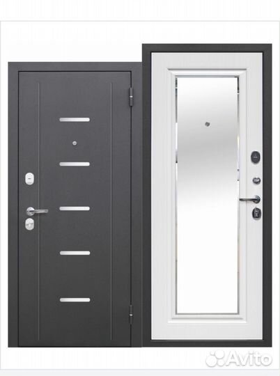 Дверь входная металлическая с зеркалом фацет