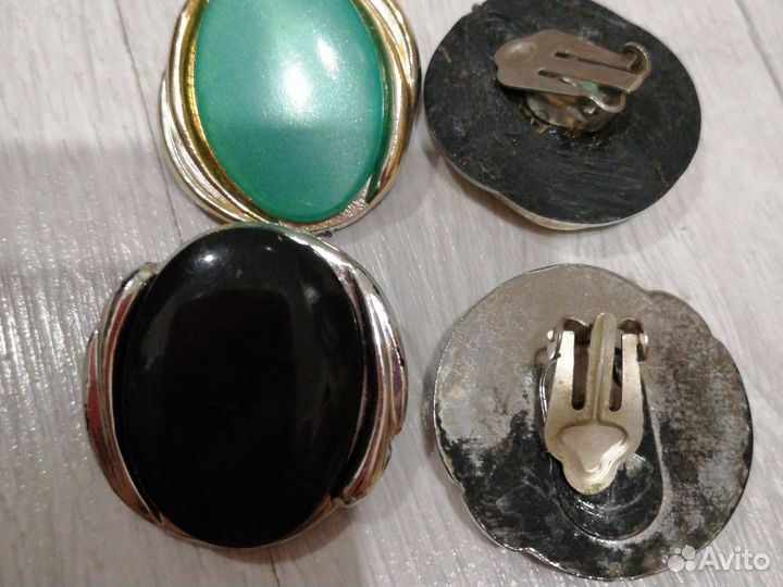 Винтажные клипсы, бусы