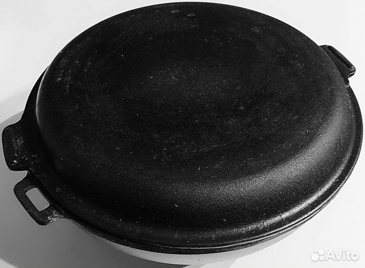 Казан чугунный с крышкой-сковородой