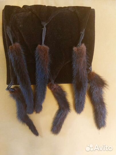 Шарф с хвостиками норки
