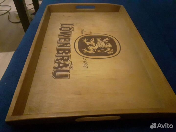 Поднос пивной деревянный новый