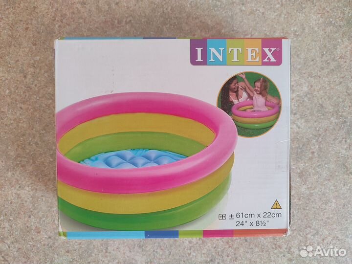 Бассейн надувной детский 61 см intex