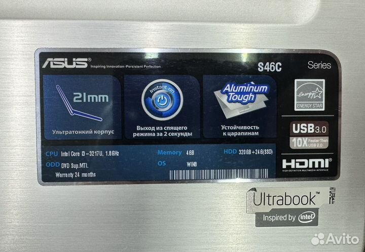 Ultrabook Asus X46c, SSD 128Gb