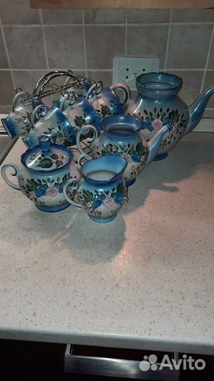 Сервис чайный с лепниной роз 10 предметов