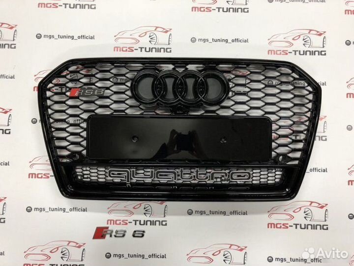 Решетка на Audi A6 в стиле RS6 14-18 гг. дизайн 4
