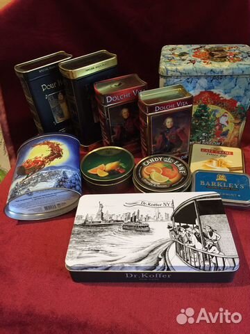 Банки коробки жестяные