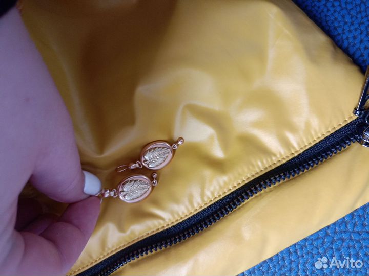 Золотые серьги СССР, самовар, 583проба