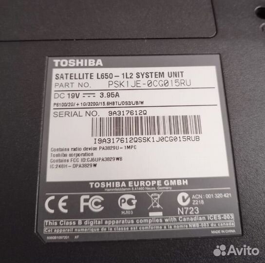 Ноутбук toshiba