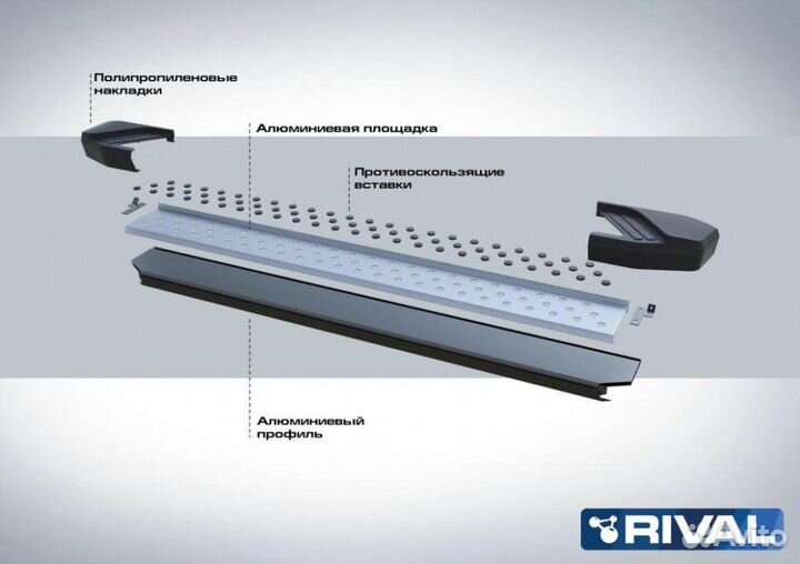 Пороги-подножки Hyundai Santa Fe 2018-2021 Bmw-Sty