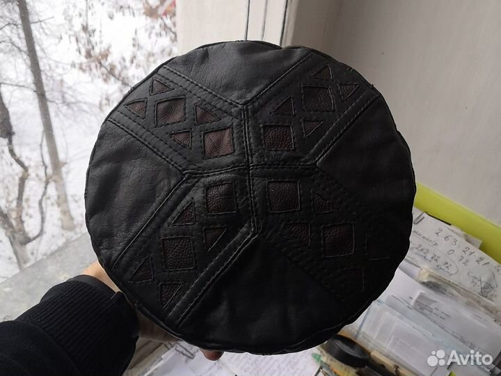 Мужская кепка, нат. кожа