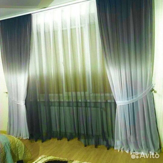Комплекты тюль градиент в наличии много