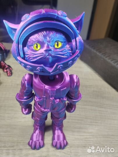 Игрушка кот космонавт с глазками, 3D печать
