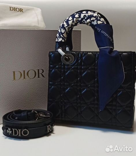 Сумка Lady Dior, натуральная кожа, черная