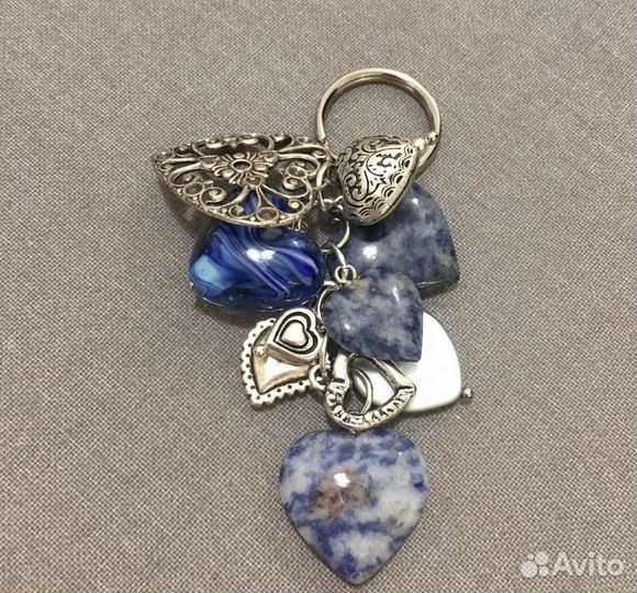 Брелок на сумку с сердечками валентинка