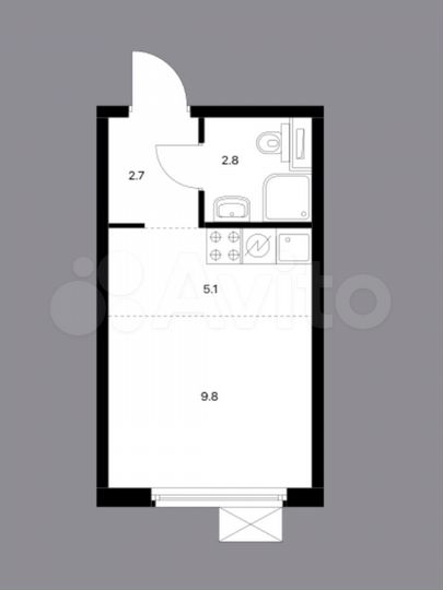Квартира-студия, 20,4 м², 5/12 эт.