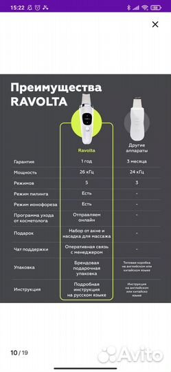 Ультразвуковая чистка для лица микротоки. ravolta