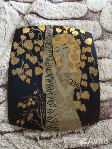 Гравюра «девушка у березки»