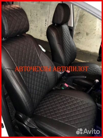 Чехлы Автопилот SsangYong Actyon из экокожи чёрные