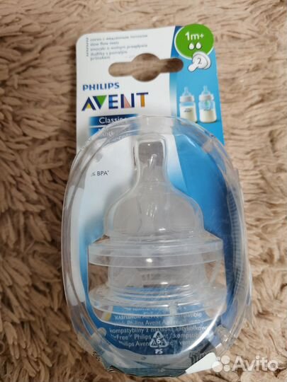 Соски бутылки avent,1+,3+, для густых жидкостей