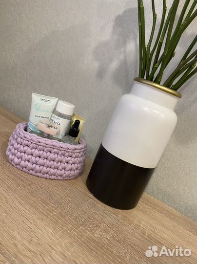 Корзинка из трикотажной пряжи