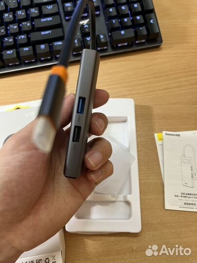 USB хаб 4-in-1 Baseus 4-Port Type-C Hub 4K/30Hz