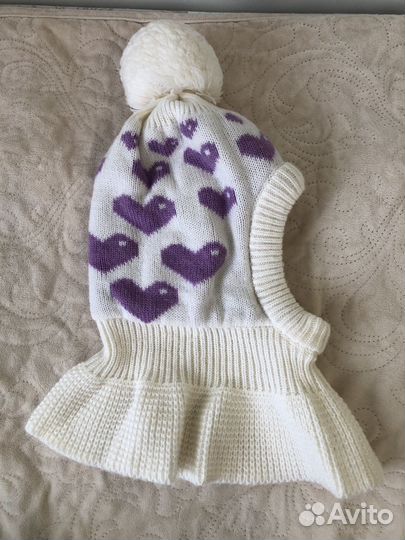 Шапка шлем для девочки зимняя