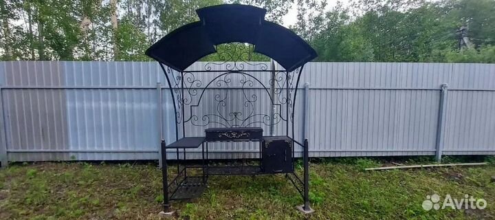 Мангал с печью под казан