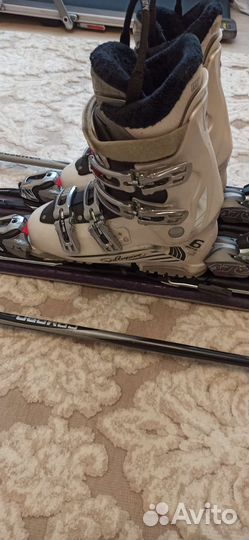 Горные лыжи, ботинки, палки