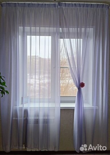 Штора тюль из полуорганзы 4,0 м новая