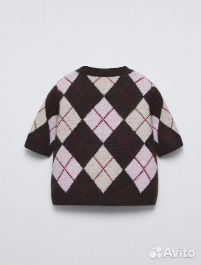 Zara kids комплект юбка свитер ромбы 6-14лет