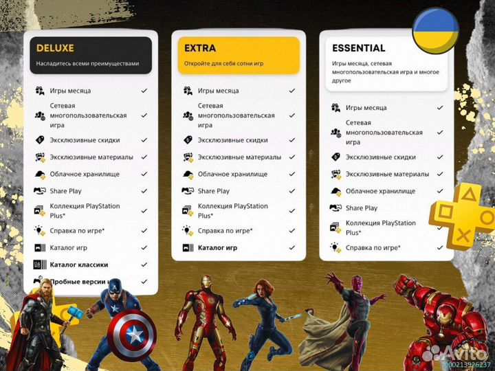 Подписка ps plus delux + ea play Украина (Арт.68147)