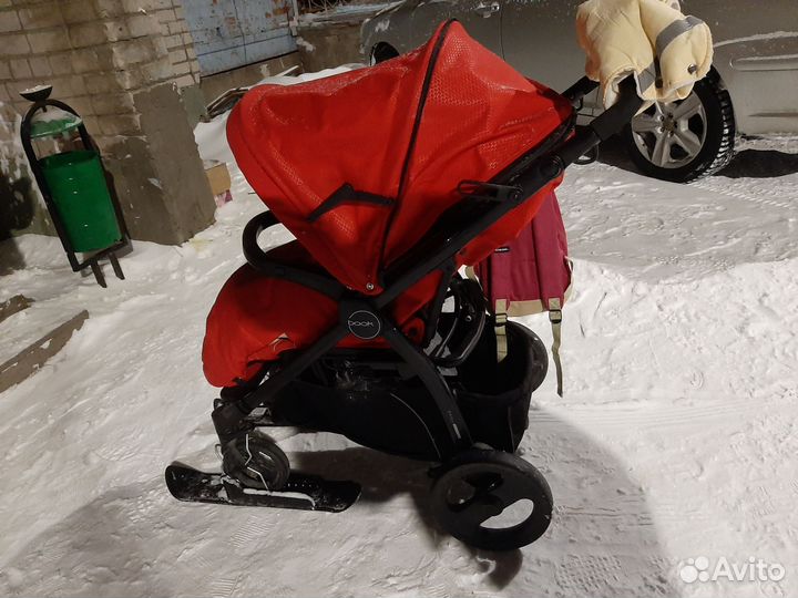 Прогулочная коляска peg perego book + зимние лыжи
