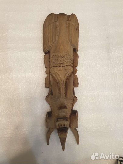 Африканская маска из дерева 1980-1985г, 11*38см
