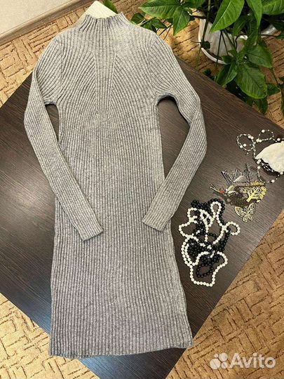 Платье лапша серое